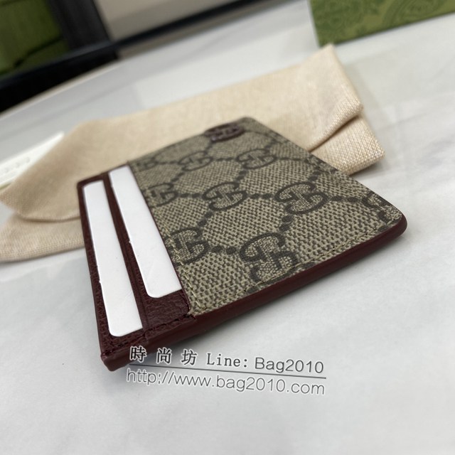 Gucci專櫃古馳最新款飾GG細節卡片夾卡包 jh2306型號：768248